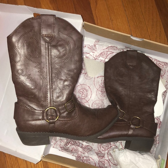 Authentic American Heritage Shoes - Dark brown cowboy boots